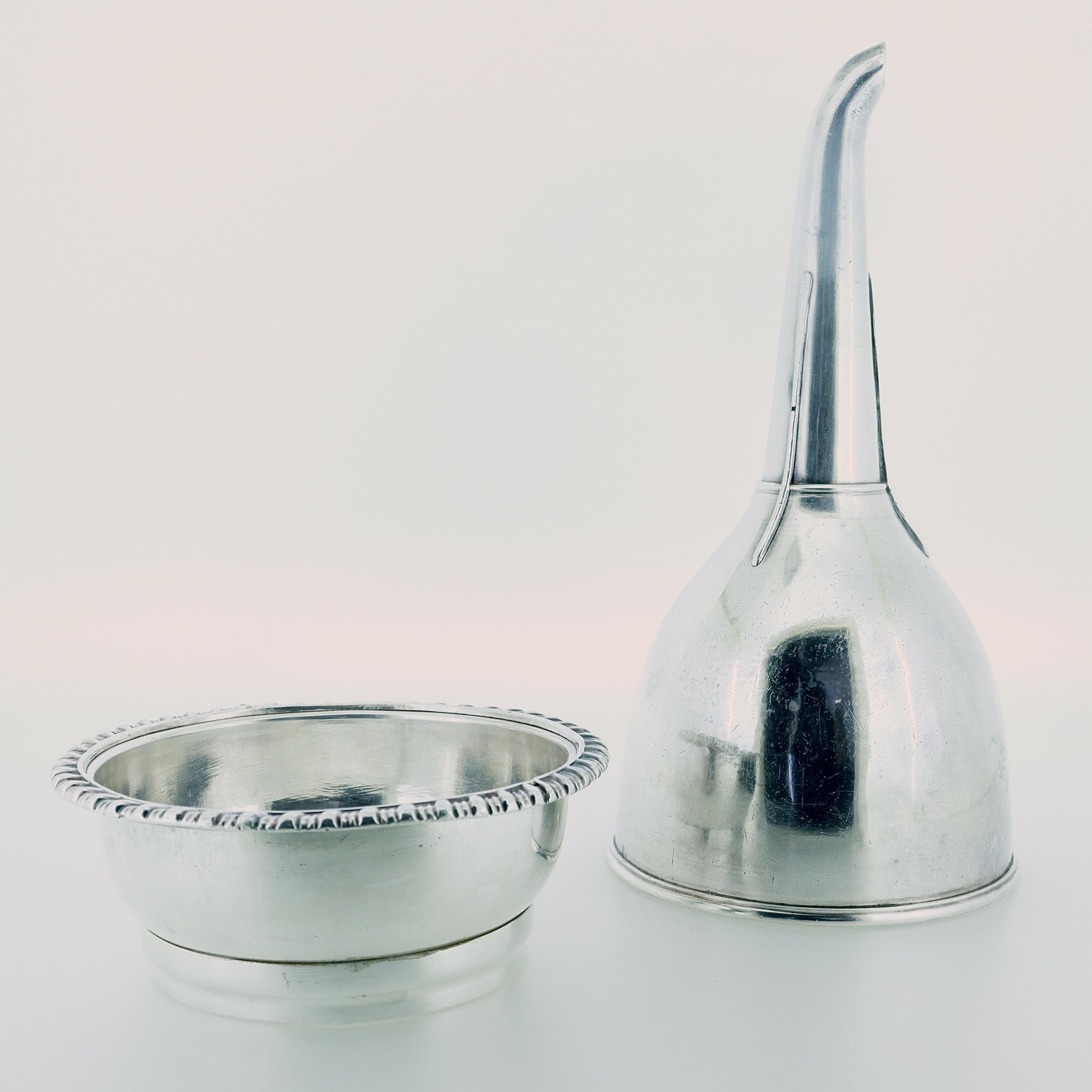 Women's or Men's Antique Georgian Period English Silver Plated Wine Funnel For Sale