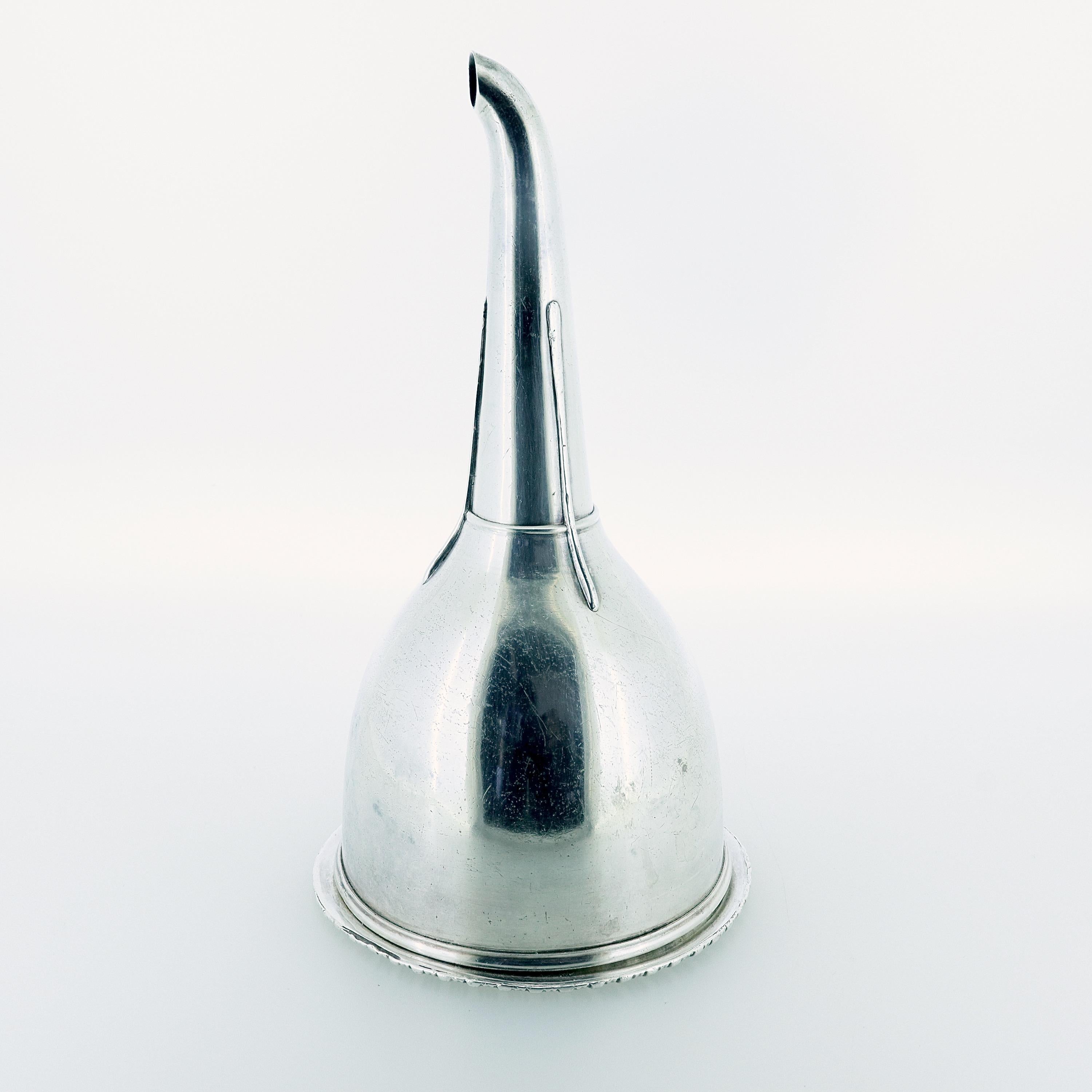 Antique Georgian Period English Silver Plated Wine Funnel For Sale 3