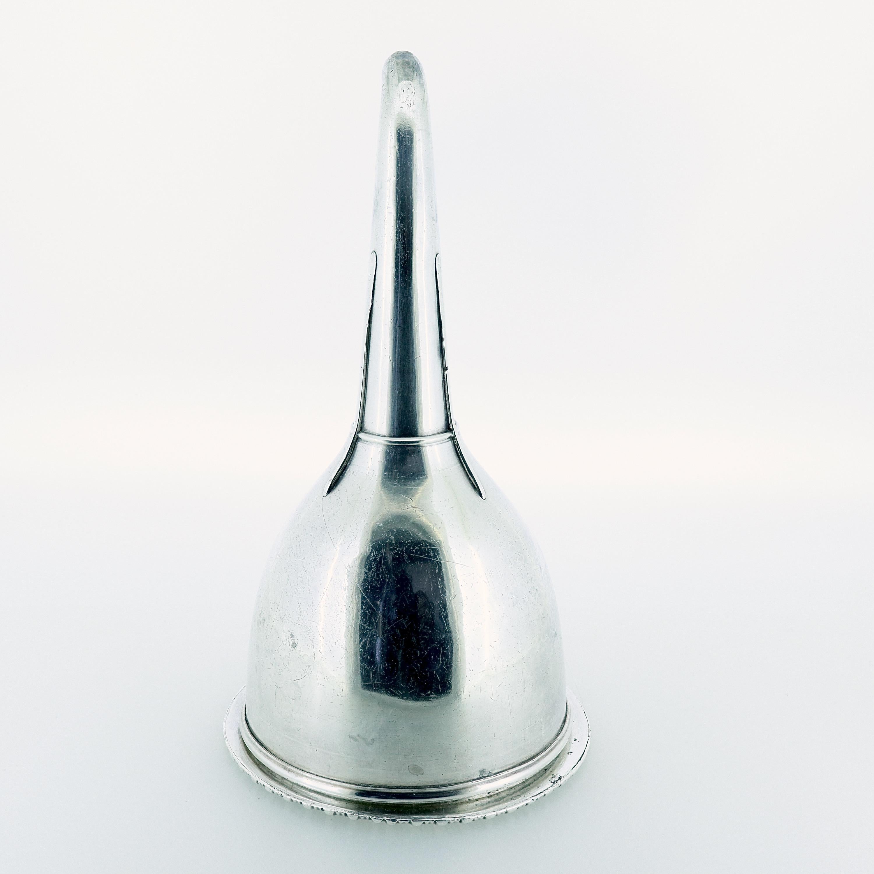 Antique Georgian Period English Silver Plated Wine Funnel For Sale 4