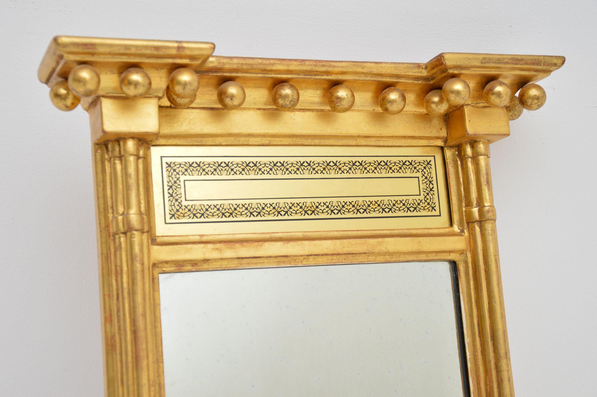 Neoclassical Antique Georgian Period Gilt Wood Mirror
