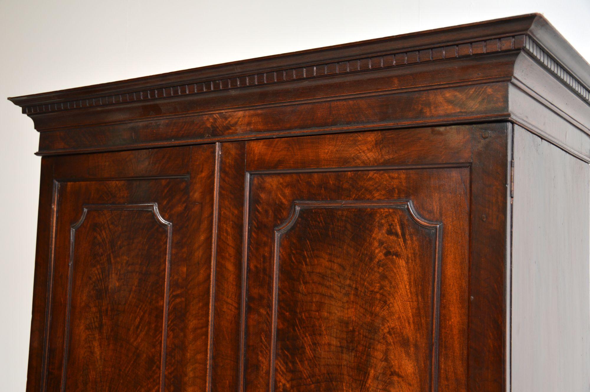 Wood Antique Georgian Period Hall Cupboard / Wardrobe