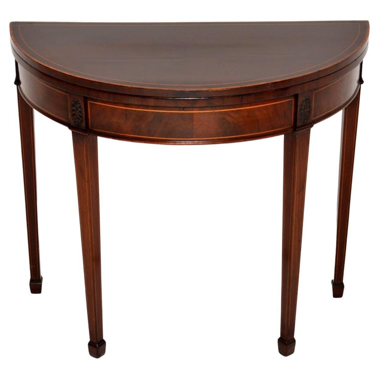 Antique Period Inlaid Card Table For Sale at 1stDibs