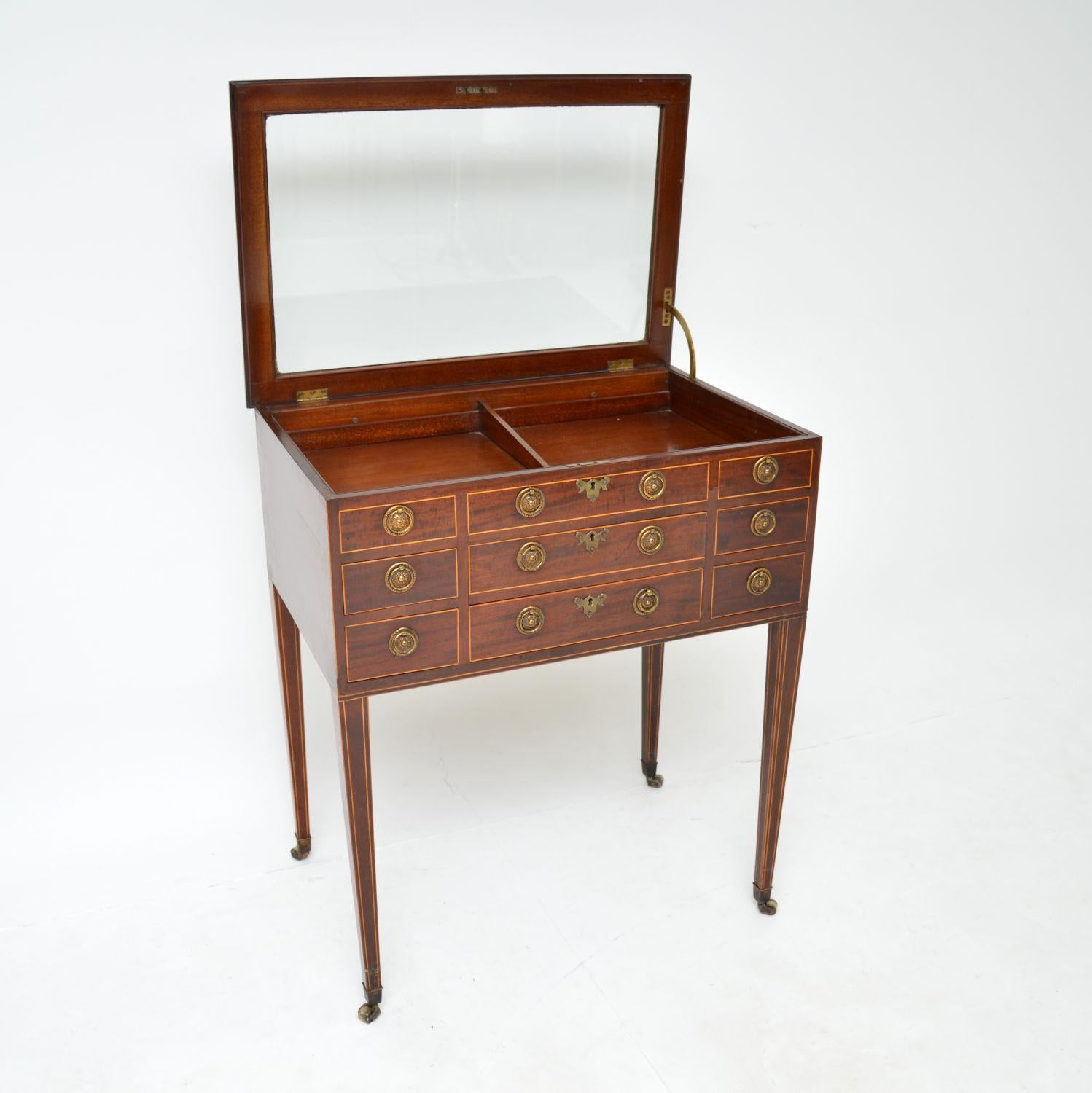 Antique Georgian Period Inlaid Display Case Table 2