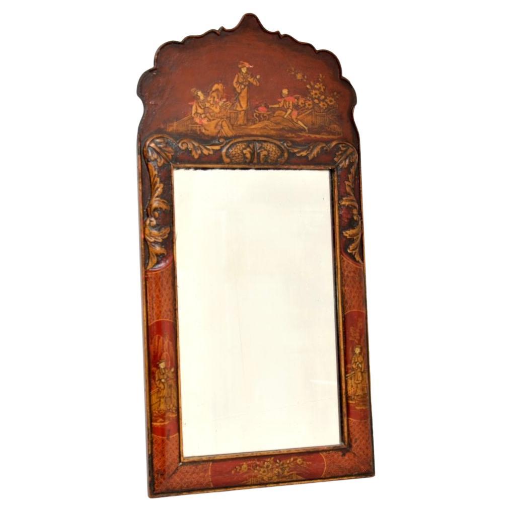 Antique Mirror di epoca georgiana laccato a cineserie