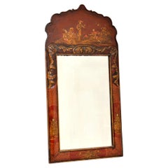 Antique Mirror di epoca georgiana laccato a cineserie