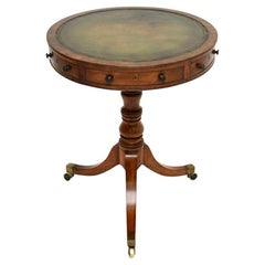 Antique Georgian Period Leather Top Drum Table