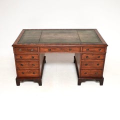 Antique Georgian Period Leather Top Partners Desk