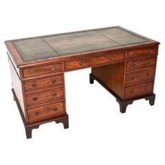 Antique Georgian Period Leather Top Partners Desk