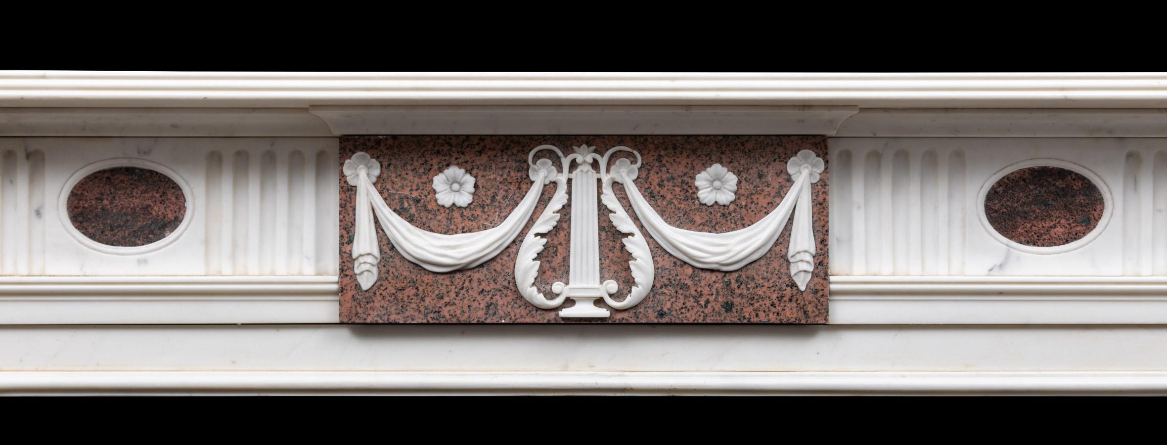 Scottish Antique Georgian Period Neoclassical Style Marble Mantel For Sale