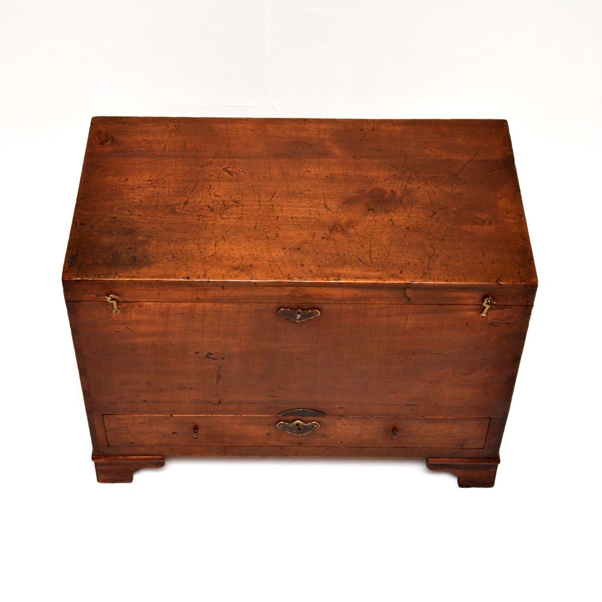 Late 18th Century Antique Georgian Period Pine Chest / Trunk For Sale