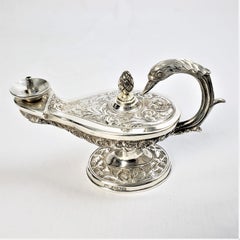 Antique Georgian Period Sterling Silver Figural Swan Table Cigar Lighter