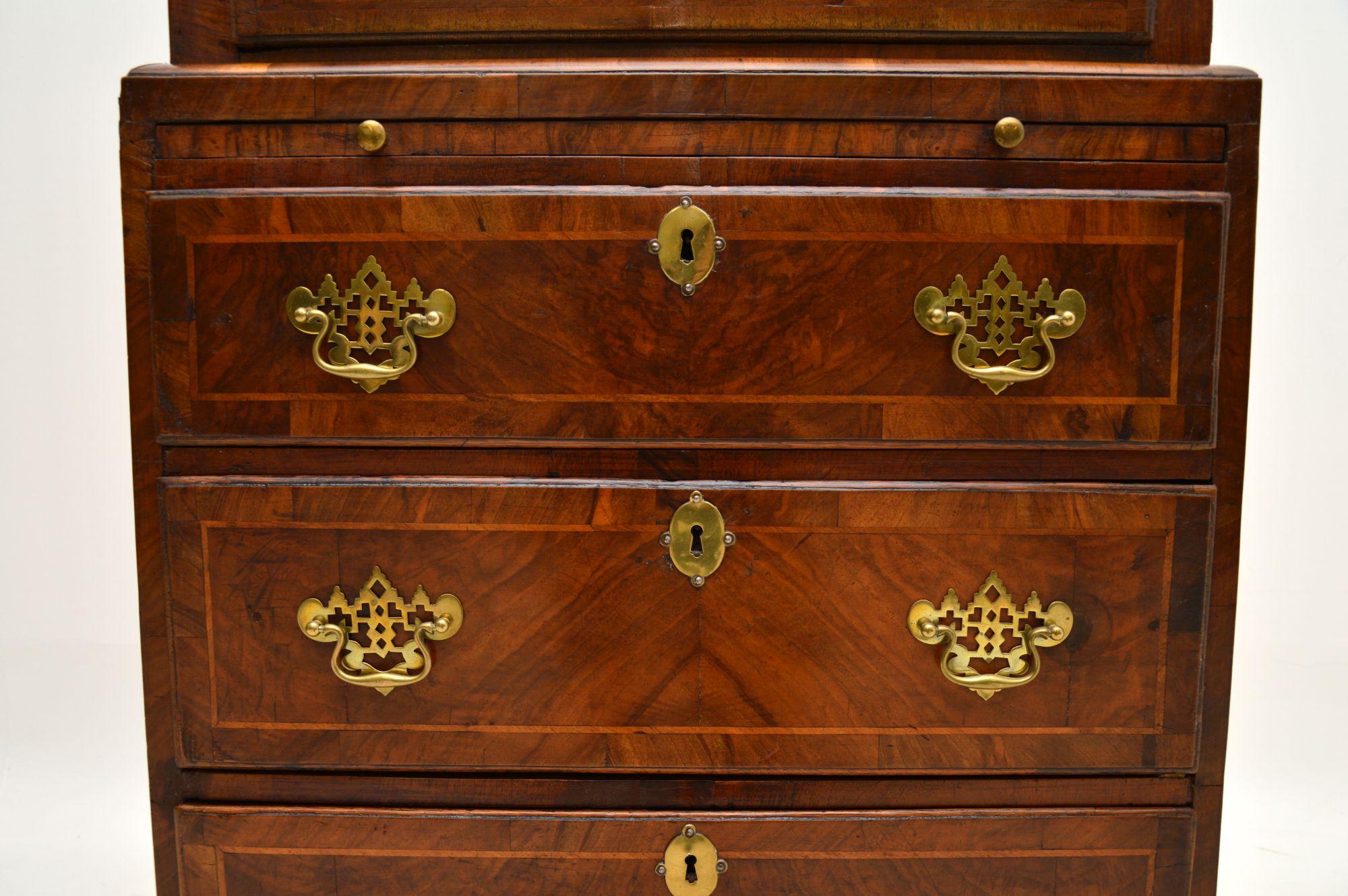 18th Century Antique Georgian Period Walnut Chest on Chest