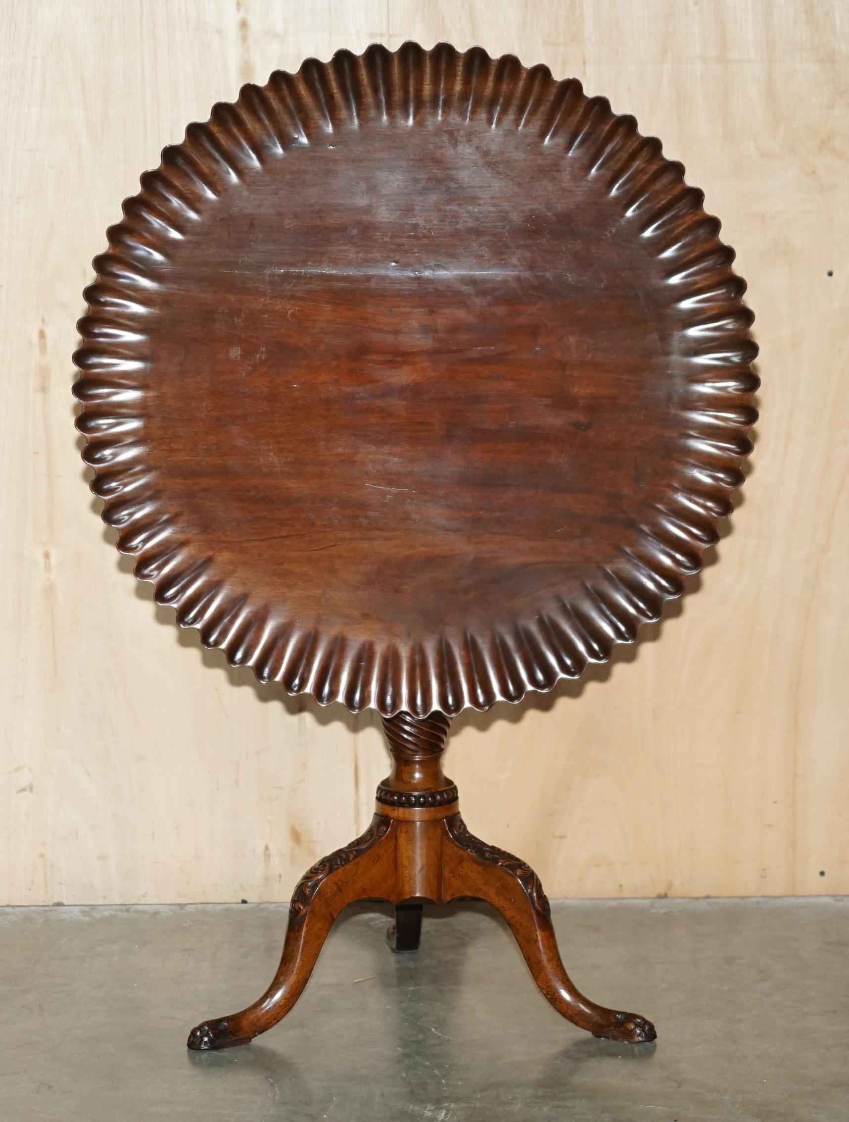 ANTiQUE GEORGIAN PIE CRUST EDGE THOMAS CHIPPENDALE TILT TOP OCCASIONAL ...