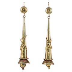 Boucles d'oreilles antiques géorgiennes Pinchbeck Floral, circa 1820