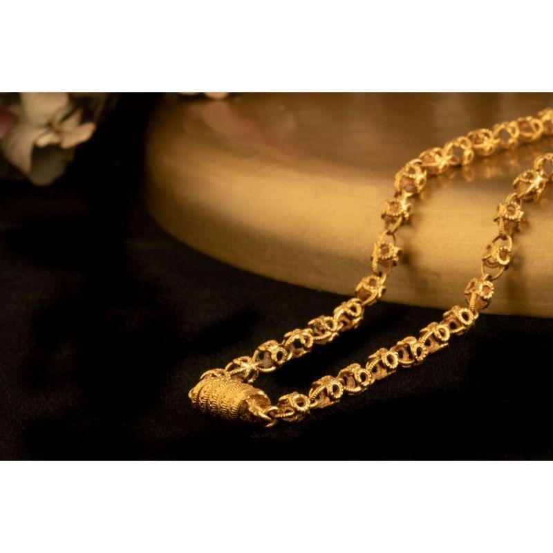Women's Antique Georgian Pinchbeck Snake Chain, Antique Gold Snake Chain Necklace