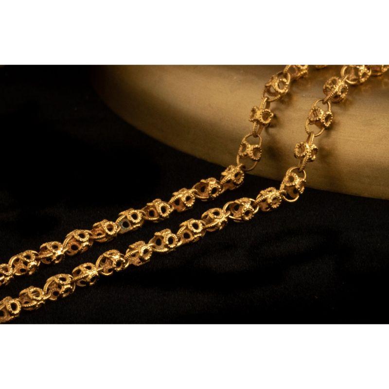 Antique Georgian Pinchbeck Snake Chain, Antique Gold Snake Chain Necklace 2