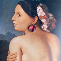 Antique Georgian Pink Paste Ear Drops of Rare Size and Color