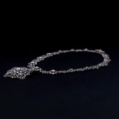 Antique Georgian Portuguese Diamond Necklace Silver Gold 19th Century