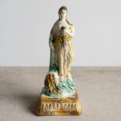 Antique Georgian Prattware Pottery Figure, Flora The Goddess Of Spring, C. 1800