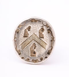 Antique Georgian Rare Jane Austen Family Silver Armorial Fob, circa 1760