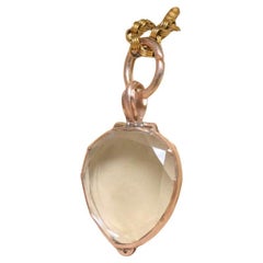 Médaillon "coeur" en or rose 15ct et cristal de roche de l'Antiquité géorgienne et régence