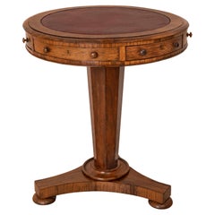 Antique Georgian Regency Brazilian Rosewood Pedestal Drum Center Table, 1825