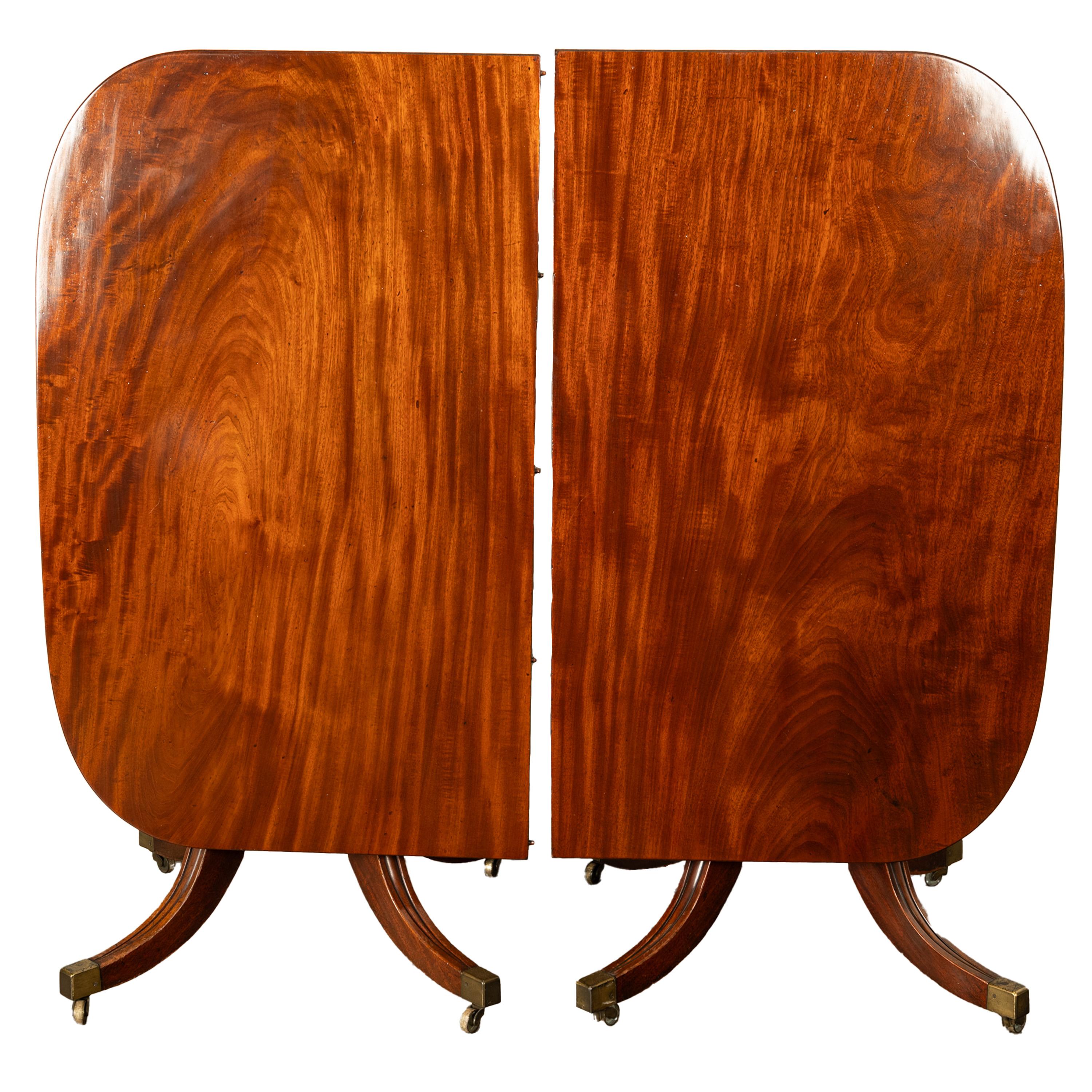Antique Georgian Regency Cuban Mahogany Twin Pedestal Dining Table Tilt-Top 1810 For Sale 5