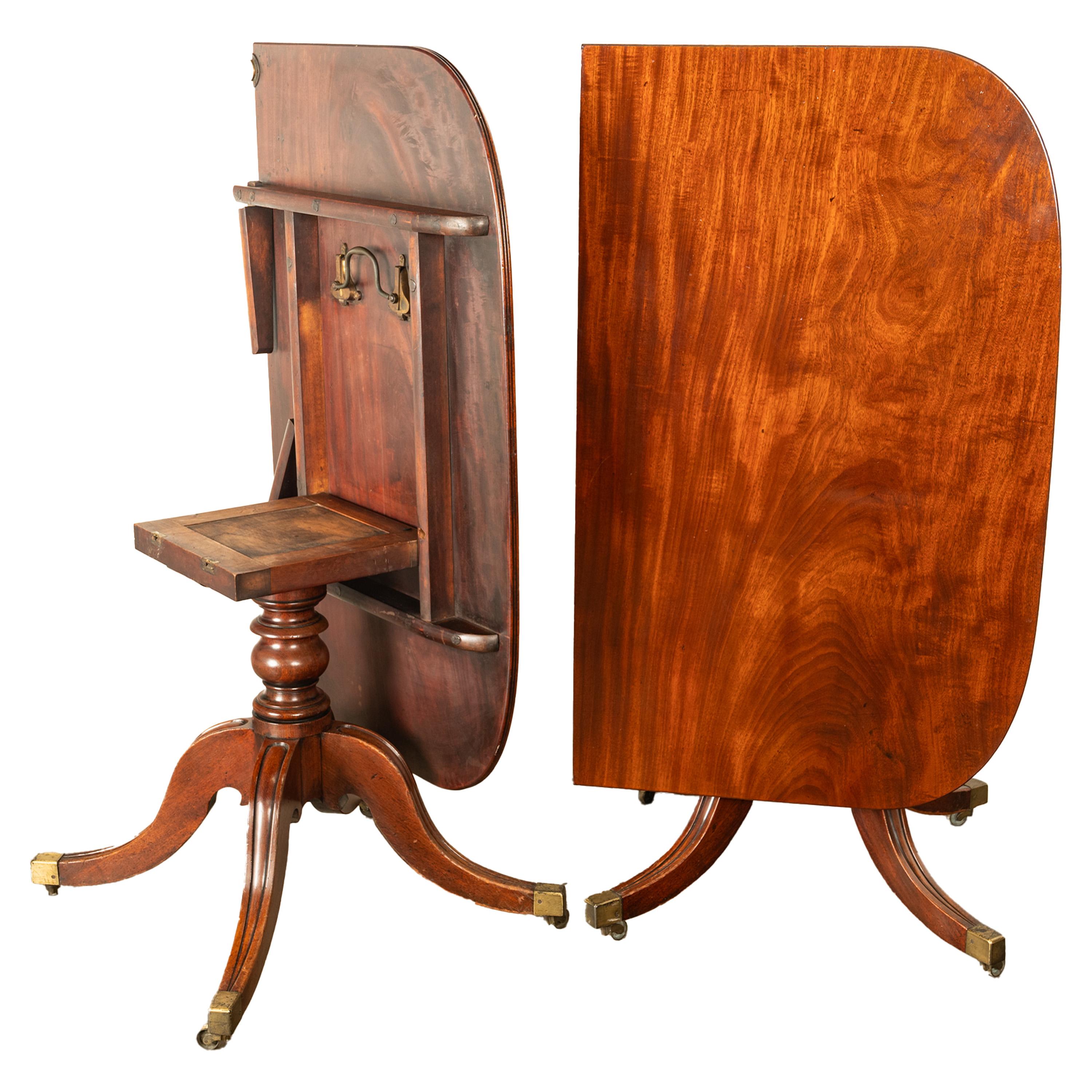 Antique Georgian Regency Cuban Mahogany Twin Pedestal Dining Table Tilt-Top 1810 For Sale 6