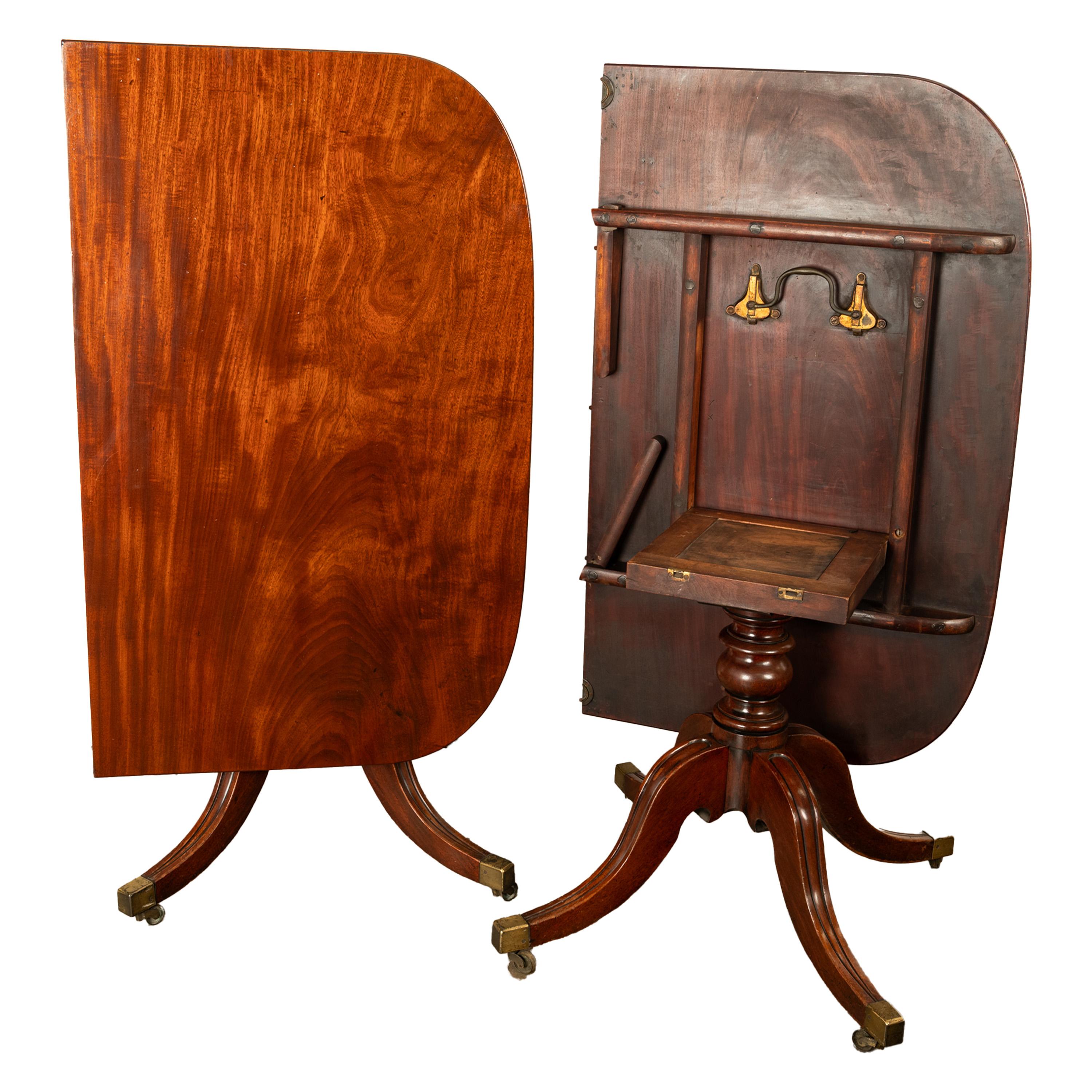 Antique Georgian Regency Cuban Mahogany Twin Pedestal Dining Table Tilt-Top 1810 For Sale 8
