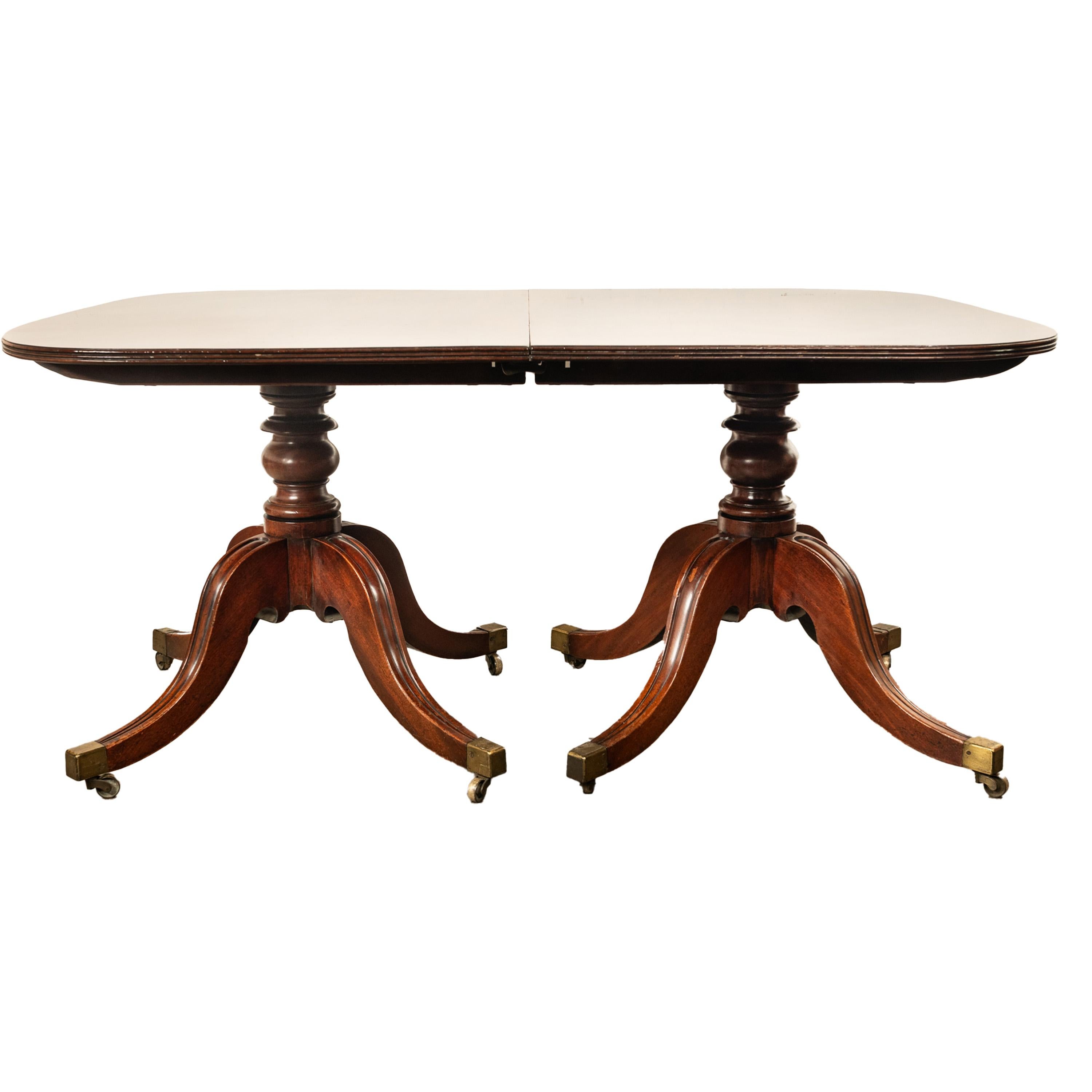 Antique Georgian Regency Cuban Mahogany Twin Pedestal Dining Table Tilt-Top 1810 For Sale 9