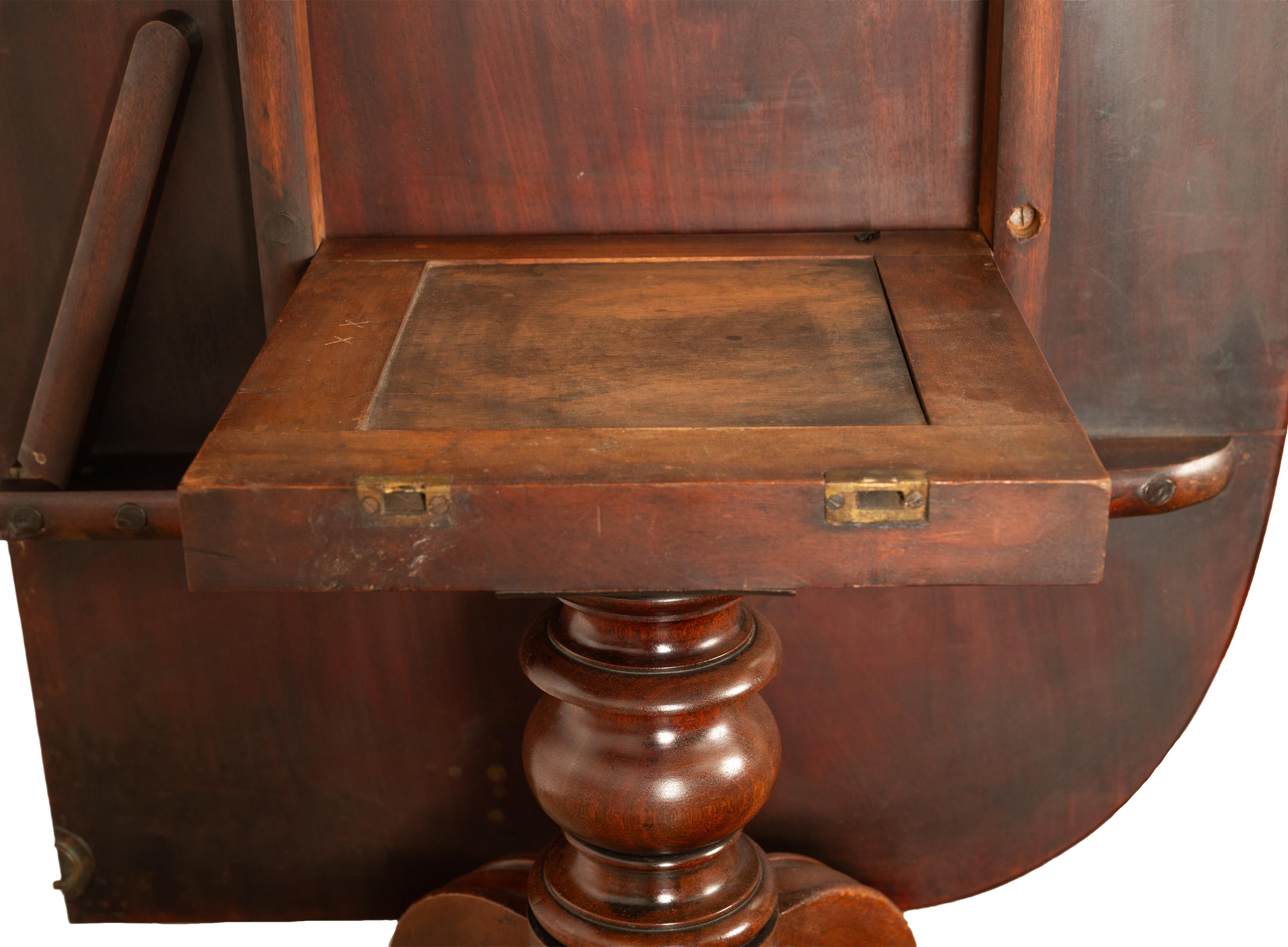 Antique Georgian Regency Cuban Mahogany Twin Pedestal Dining Table Tilt-Top 1810 For Sale 12