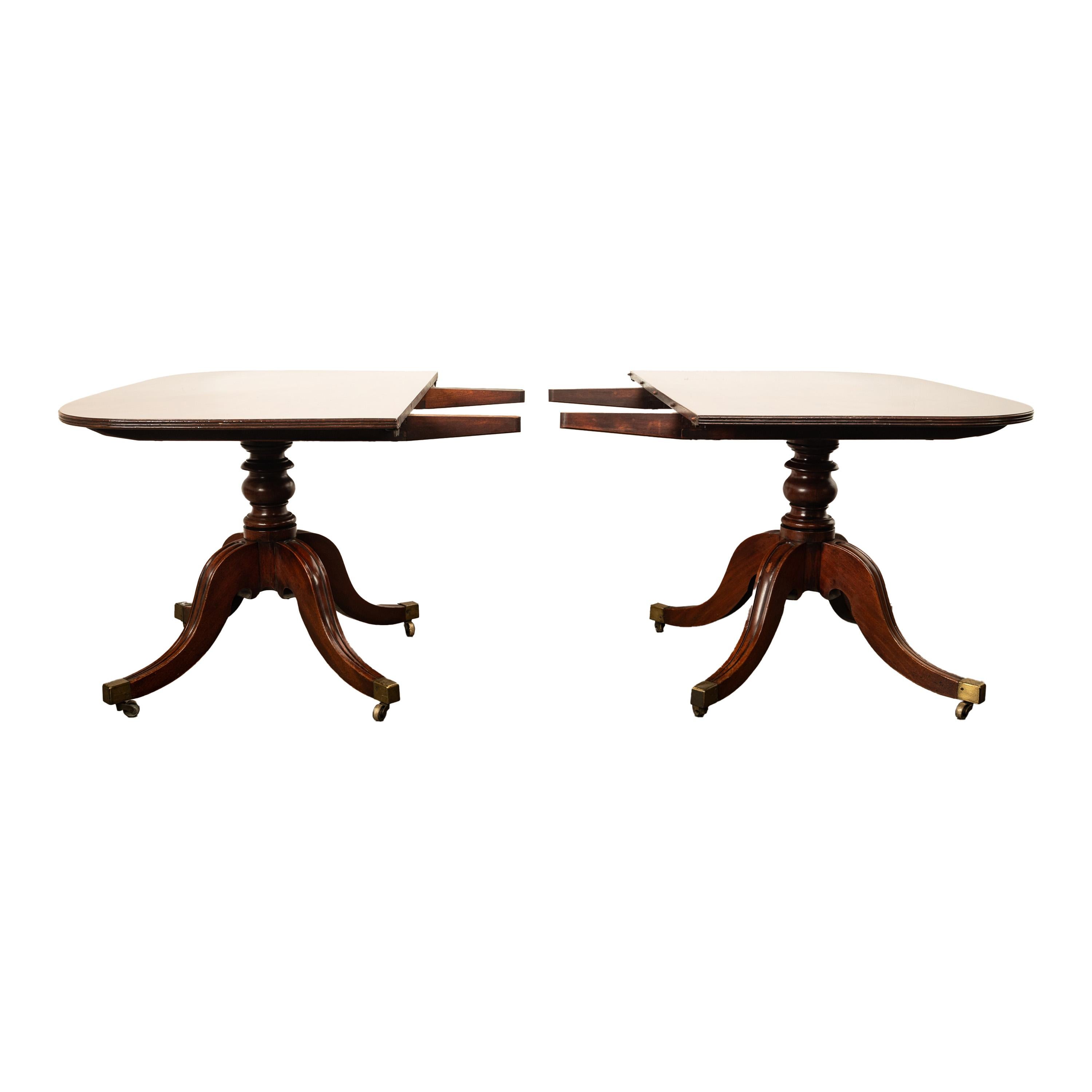 Antique Georgian Regency Cuban Mahogany Twin Pedestal Dining Table Tilt-Top 1810 For Sale 2