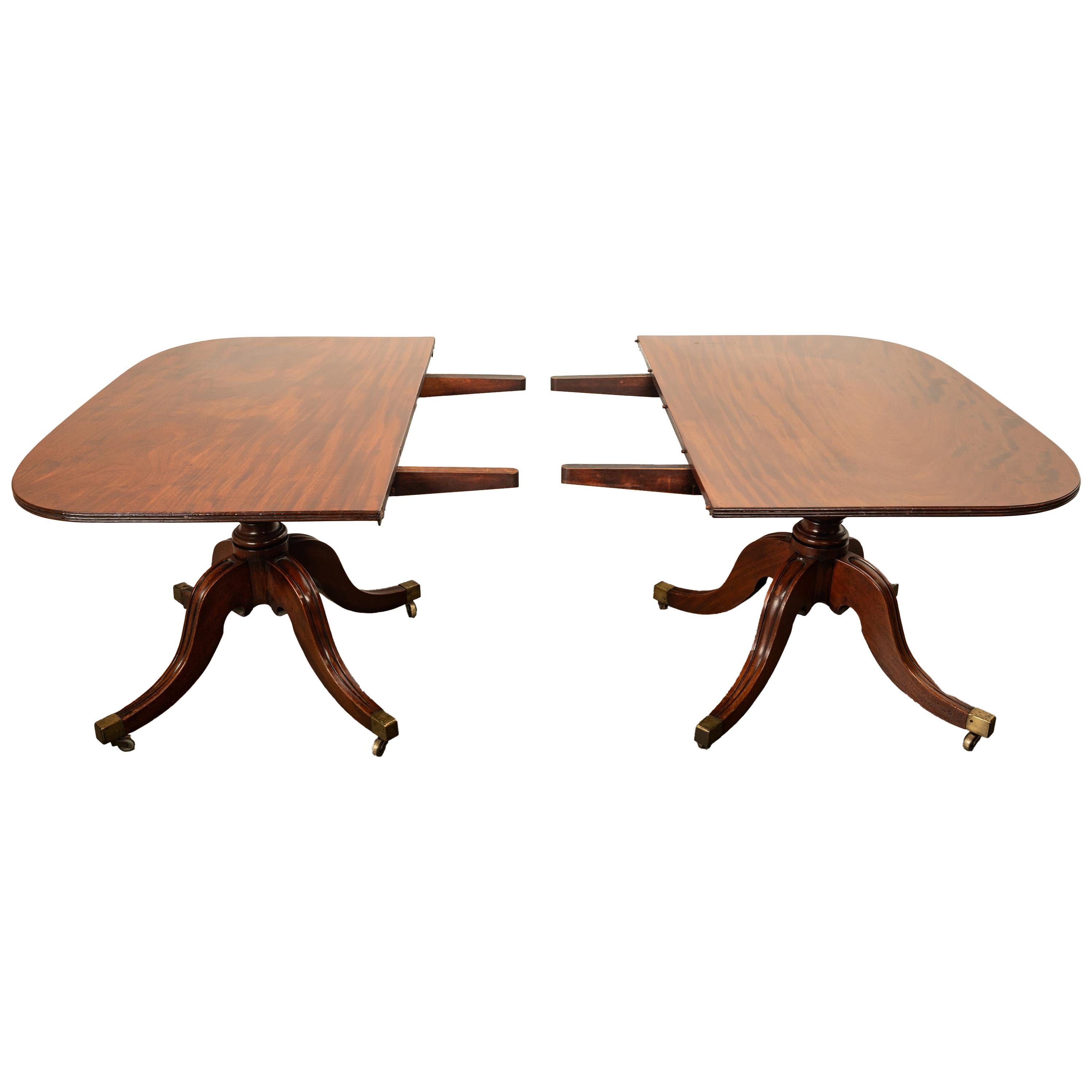 Antique Georgian Regency Cuban Mahogany Twin Pedestal Dining Table Tilt-Top 1810 For Sale 3
