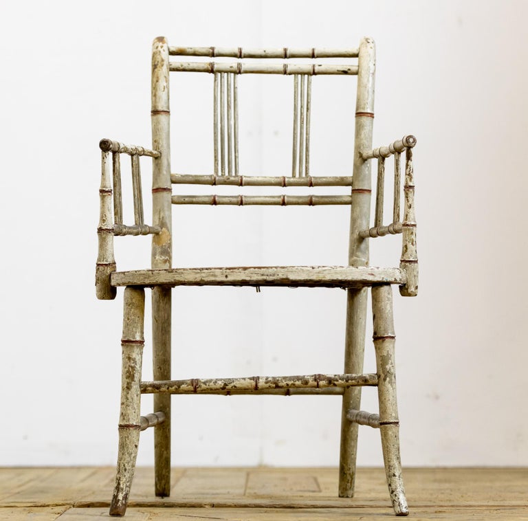 Antique Georgian / Regency Faux Bamboo Child's Chair / Apprentice Chair ...