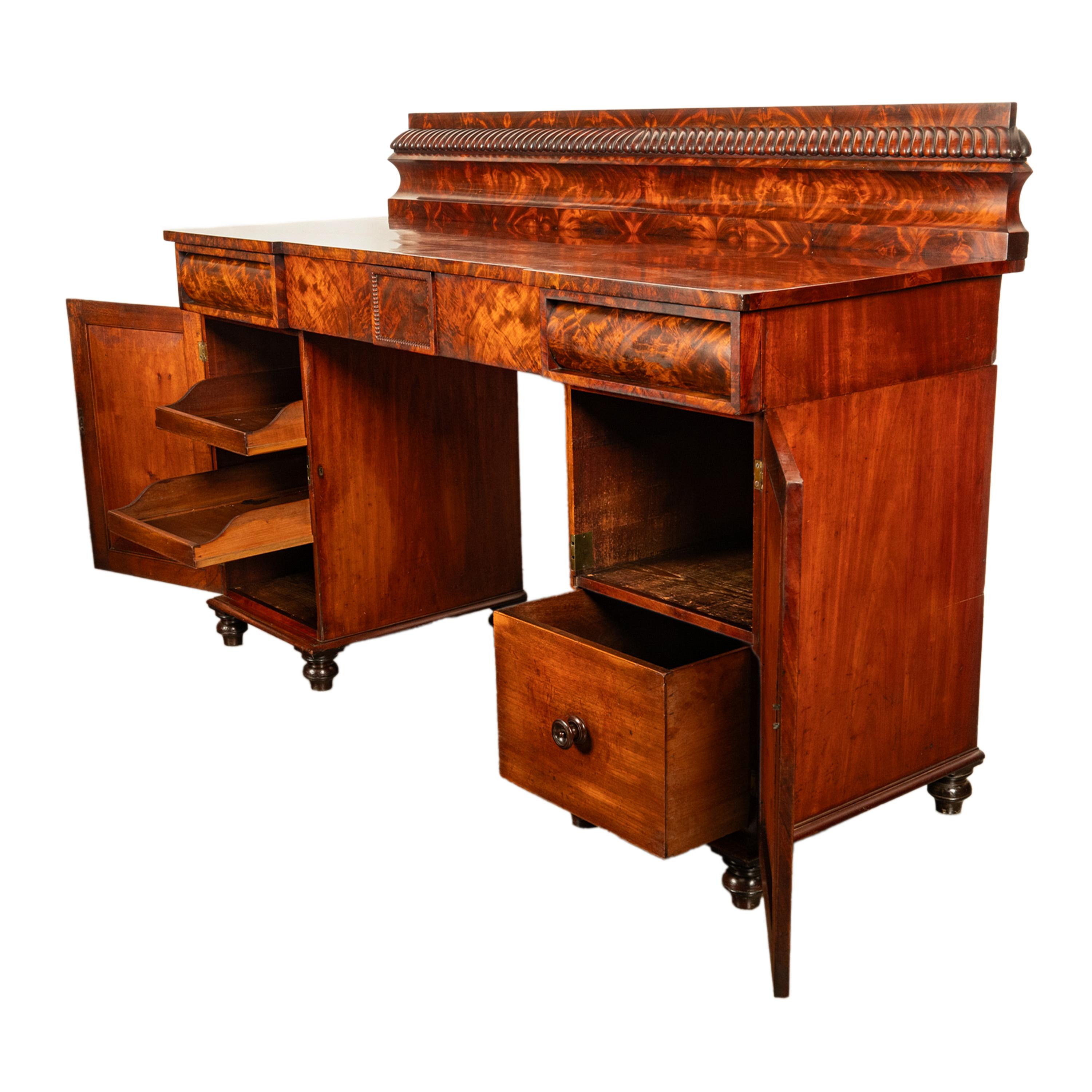 Antique Georgian Regency Gothic Mahogany Pedestal Sideboard Buffet Server 1825 For Sale 5