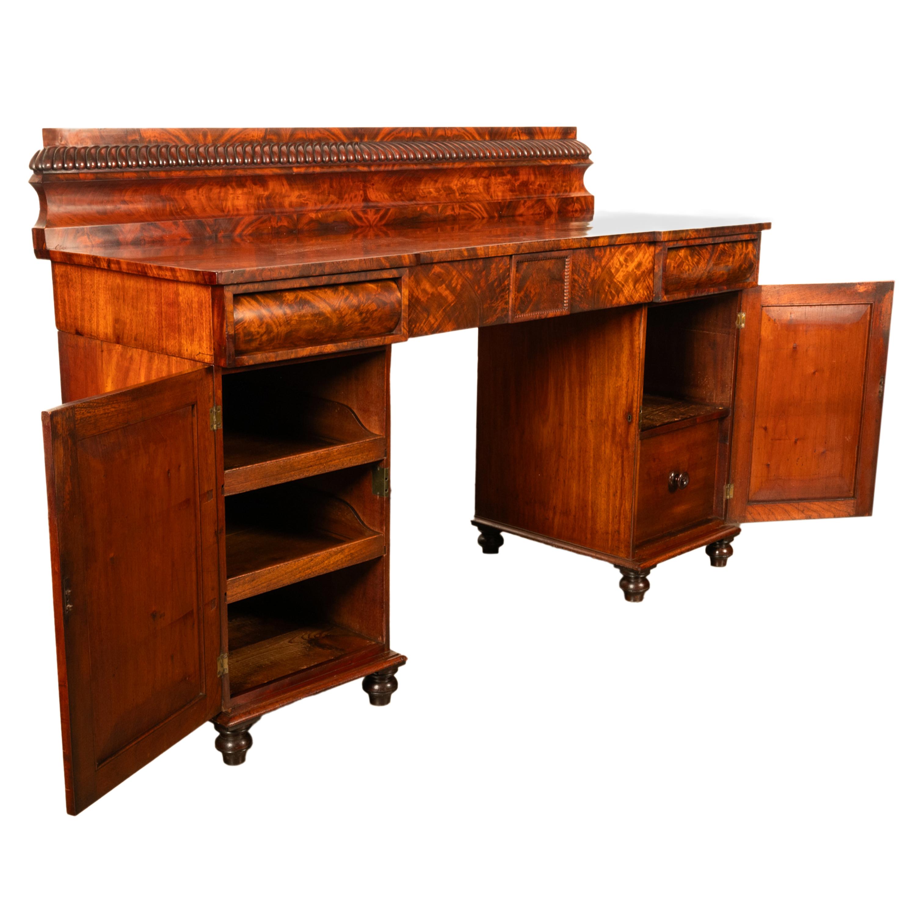 Antique Georgian Regency Gothic Mahogany Pedestal Sideboard Buffet Server 1825 For Sale 2