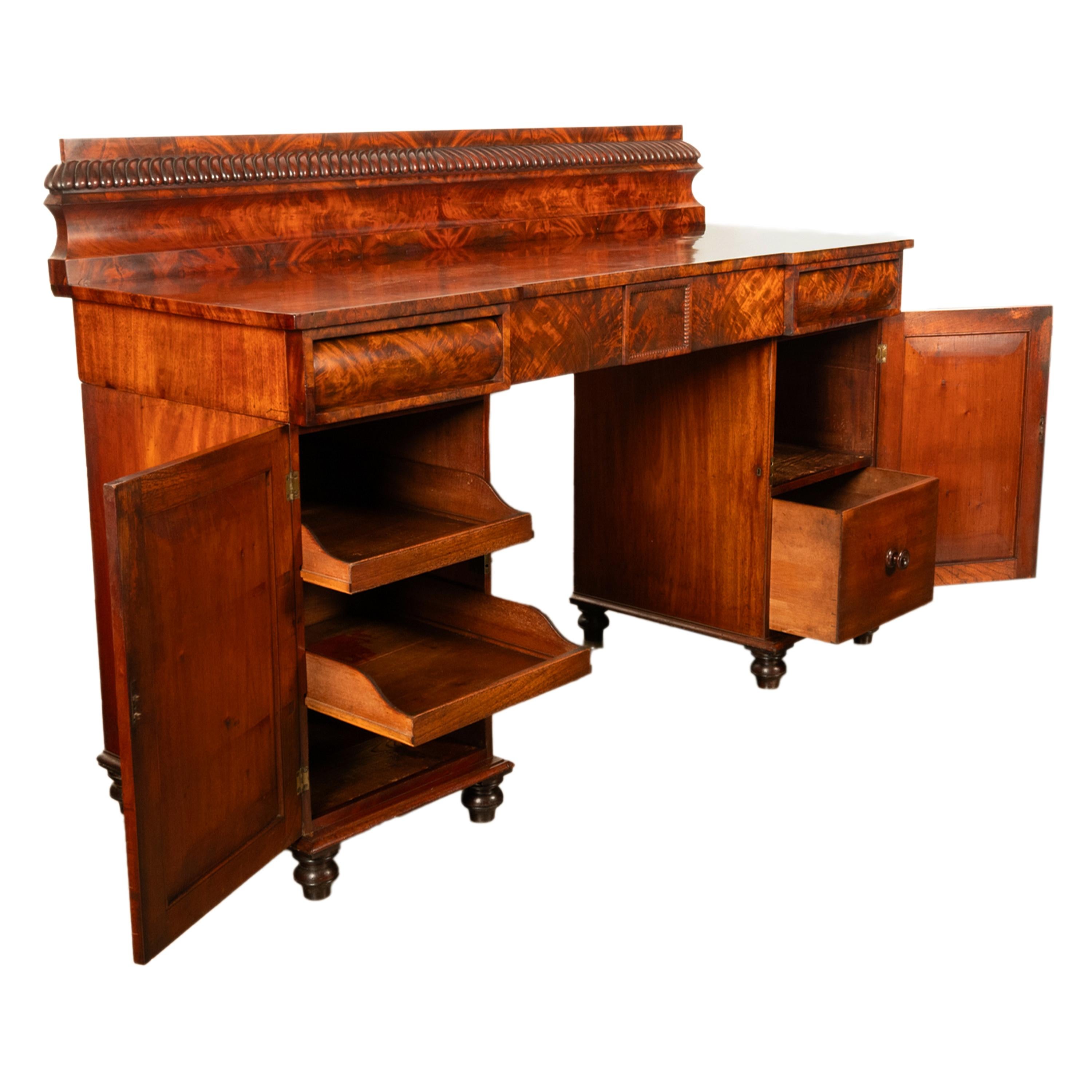 Antique Georgian Regency Gothic Mahogany Pedestal Sideboard Buffet Server 1825 For Sale 3