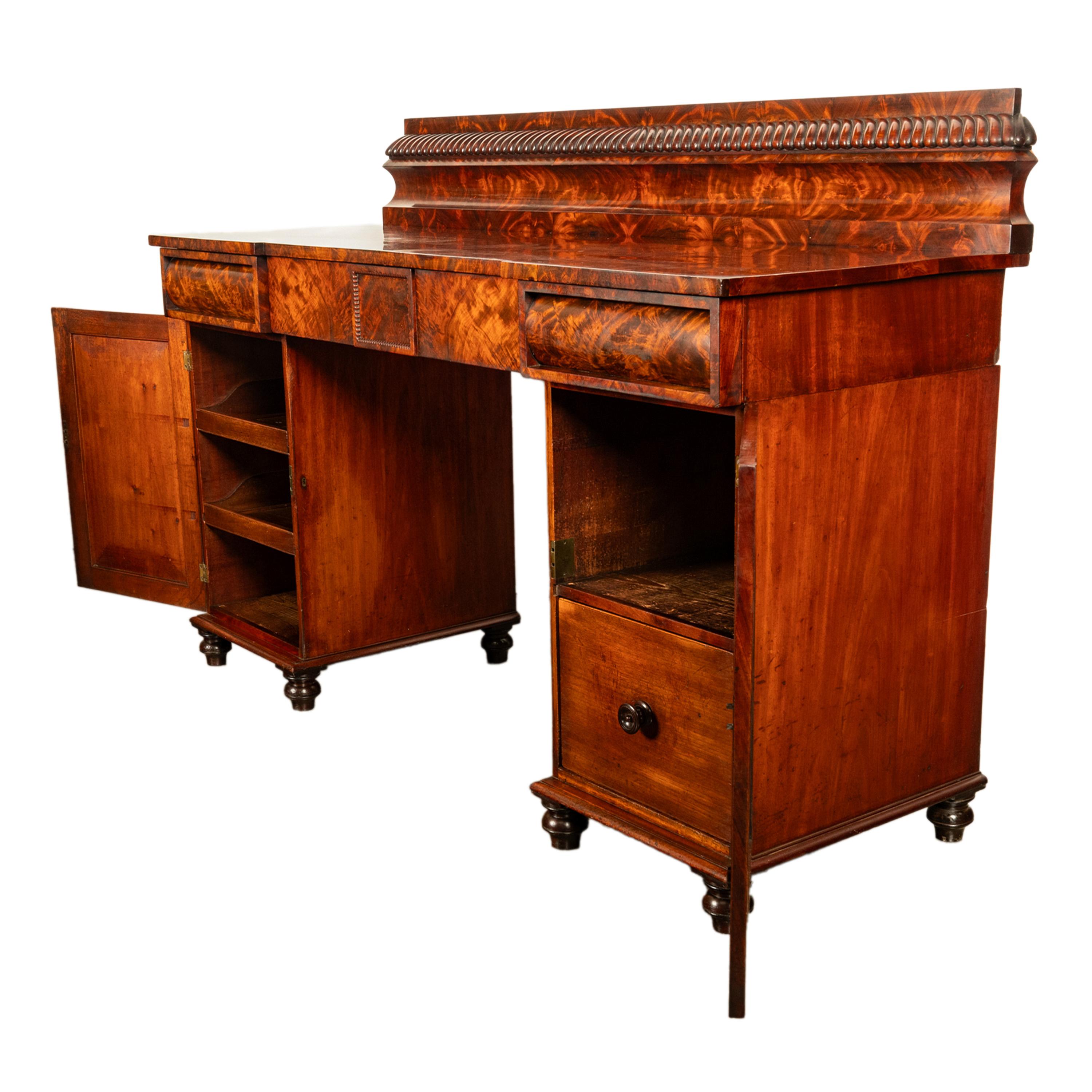 Antique Georgian Regency Gothic Mahogany Pedestal Sideboard Buffet Server 1825 For Sale 4