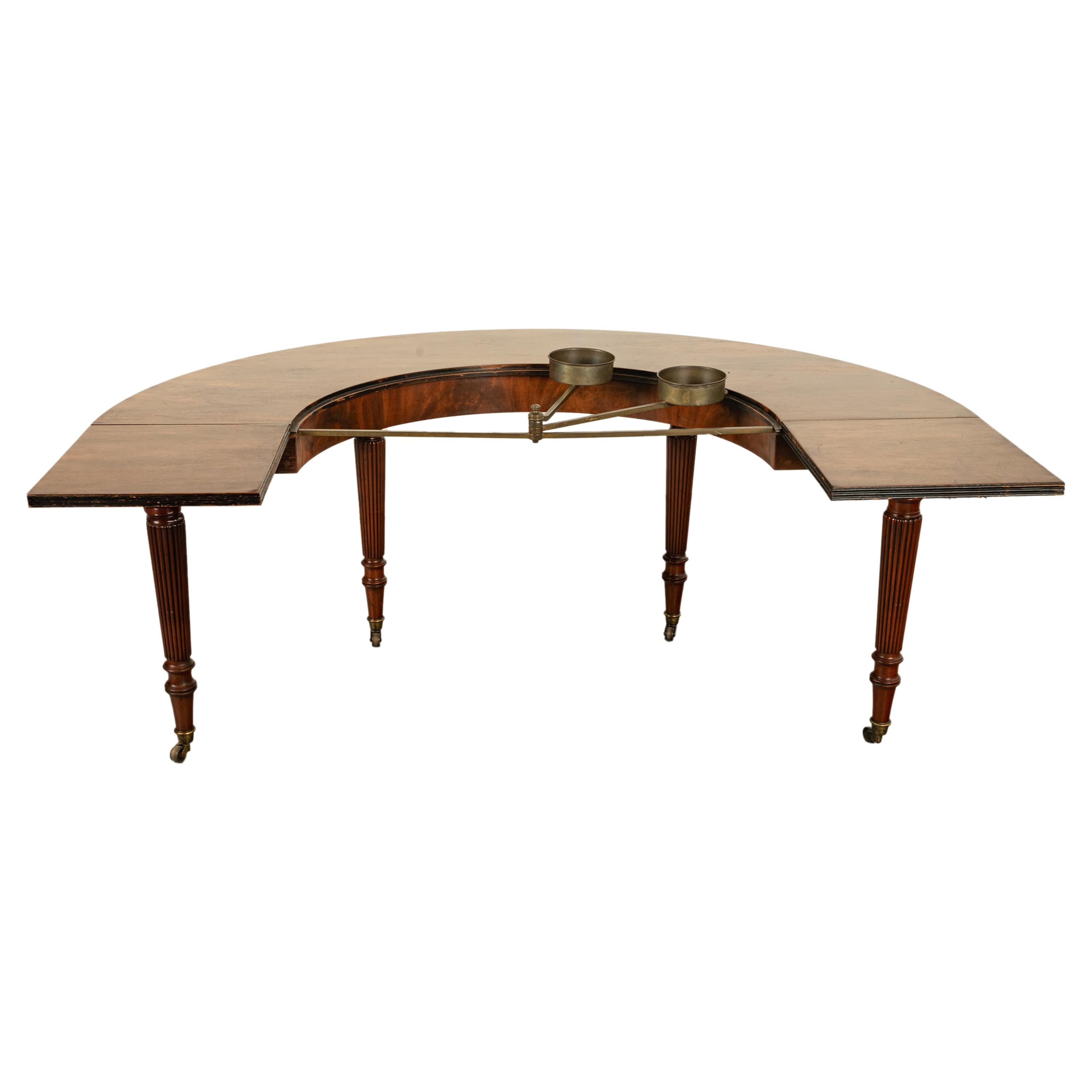 Antique Georgian Regency Mahogany Horseshoe Hunt Wine Tasting Social Table 1820 4