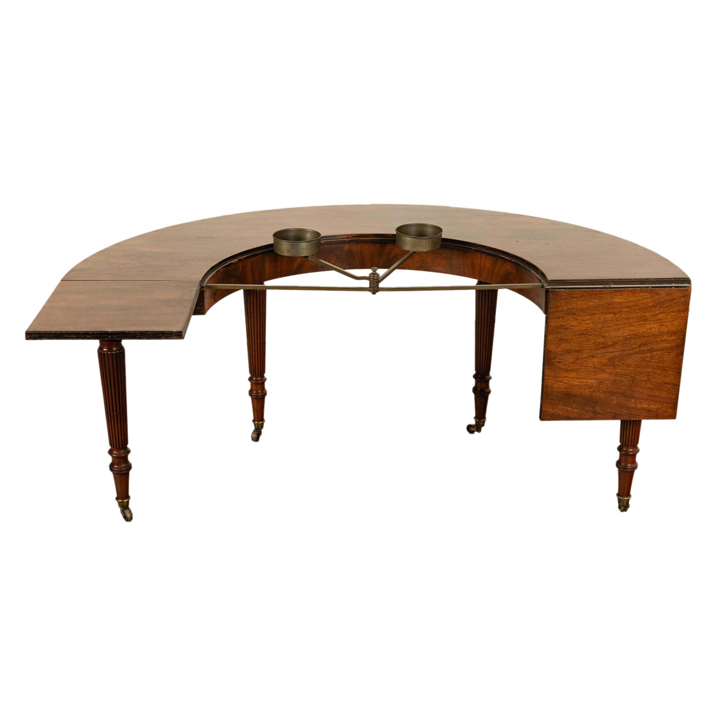Antique Georgian Regency Mahogany Horseshoe Hunt Wine Tasting Social Table 1820 5