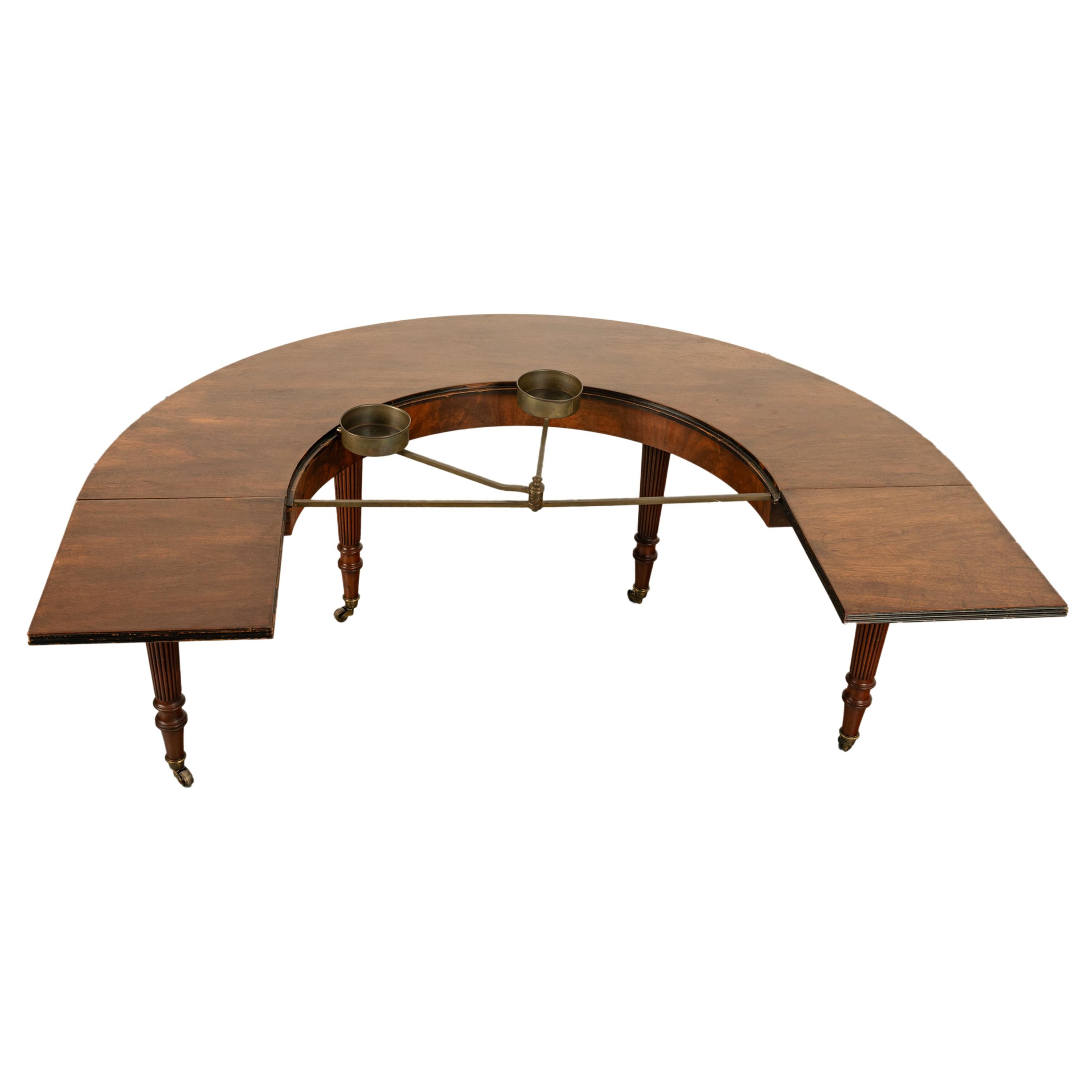 Antique Georgian Regency Mahogany Horseshoe Hunt Wine Tasting Social Table 1820 6