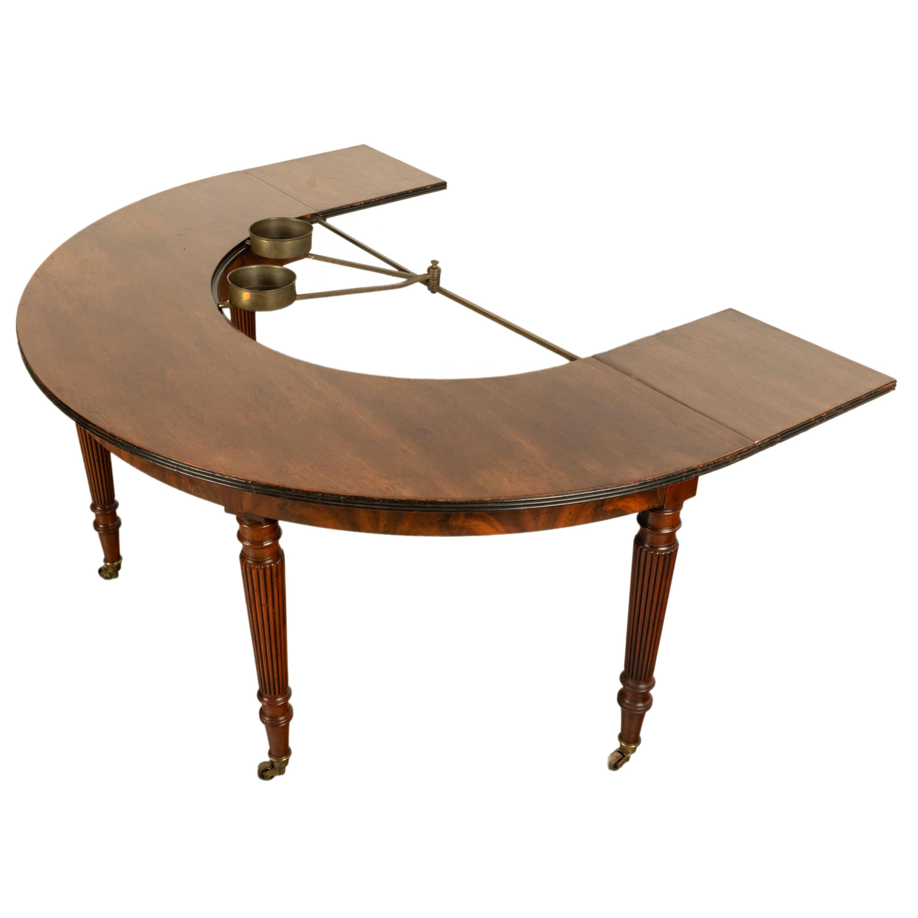 Antique Georgian Regency Mahogany Horseshoe Hunt Wine Tasting Social Table 1820 7