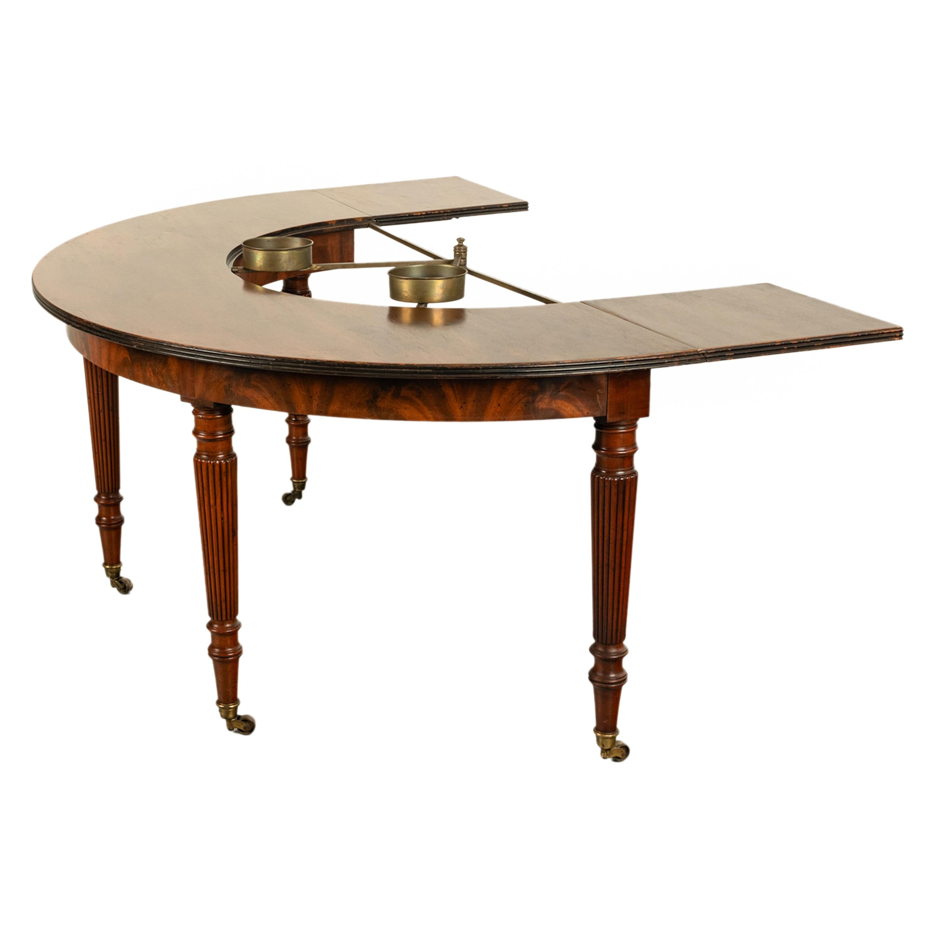 Antique Georgian Regency Mahogany Horseshoe Hunt Wine Tasting Social Table 1820 8