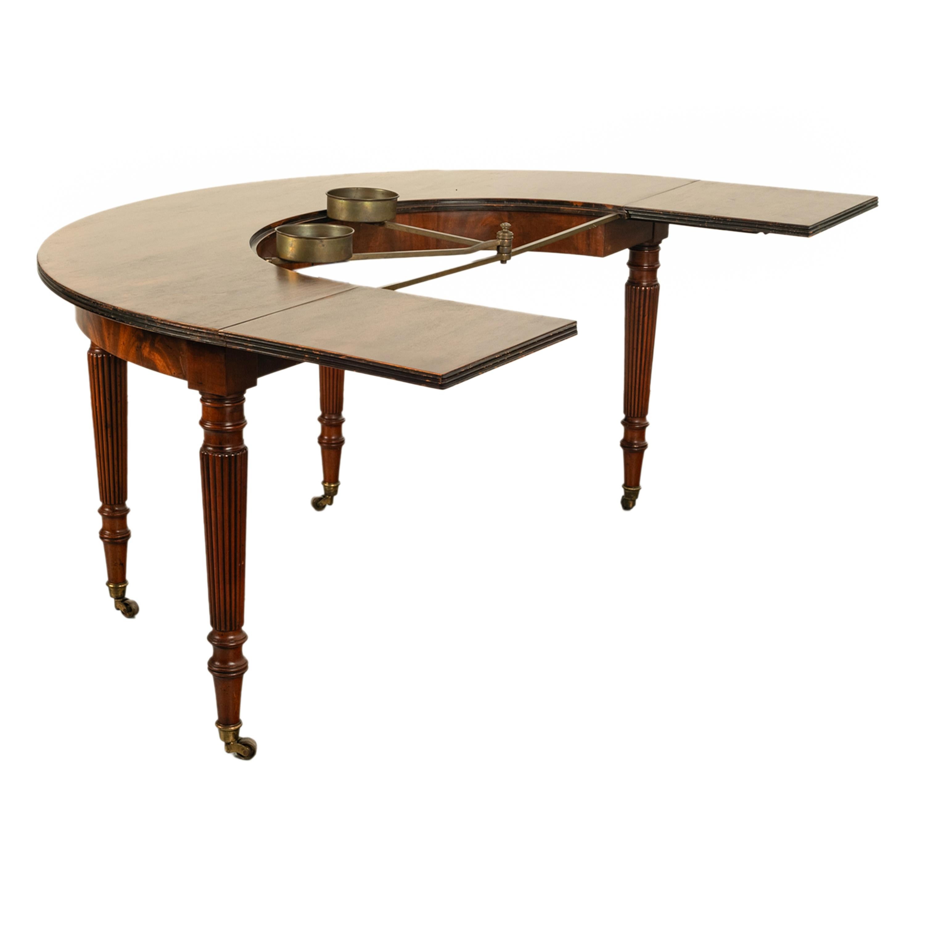 Antique Georgian Regency Mahogany Horseshoe Hunt Wine Tasting Social Table 1820 9