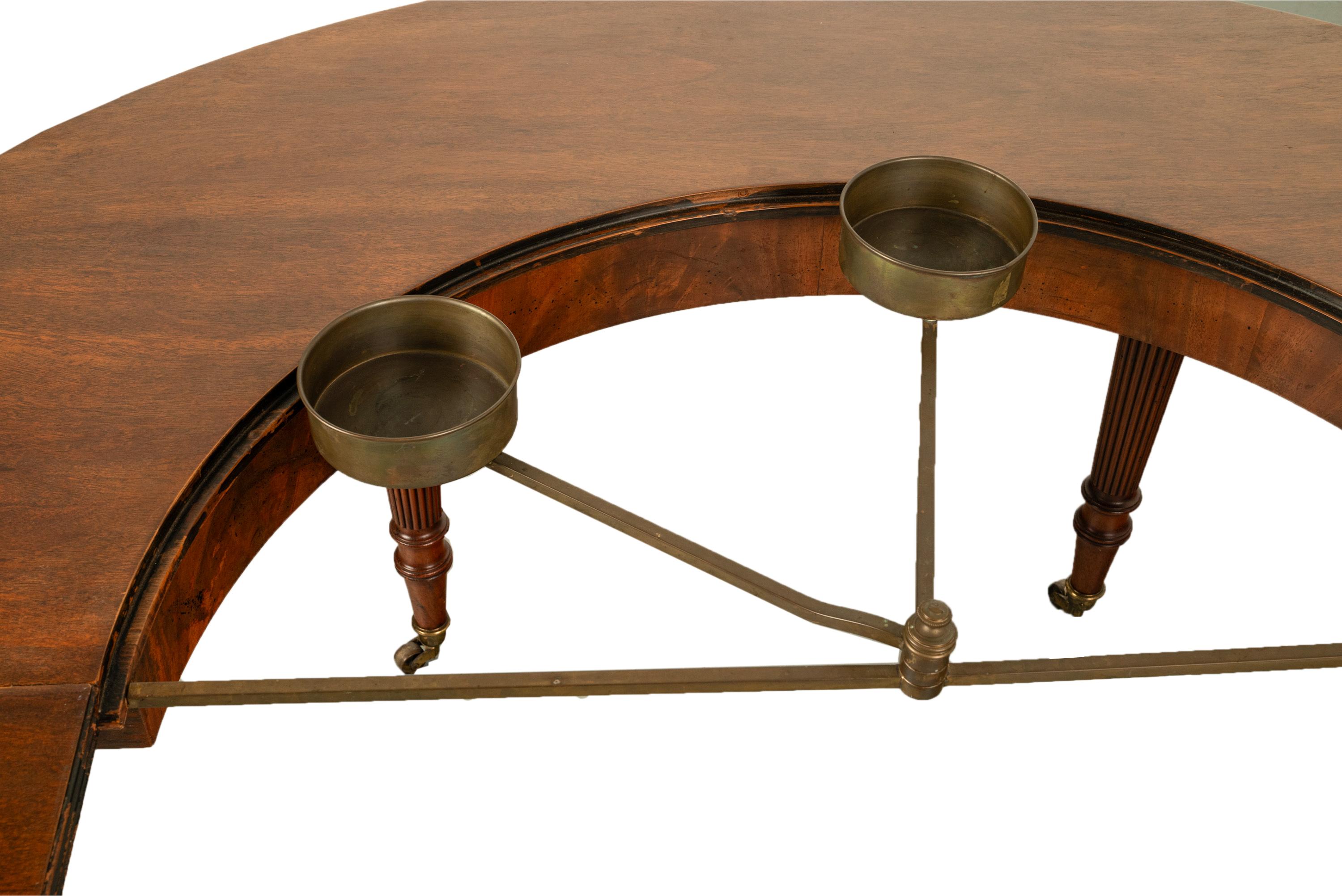 Antique Georgian Regency Mahogany Horseshoe Hunt Wine Tasting Social Table 1820 12