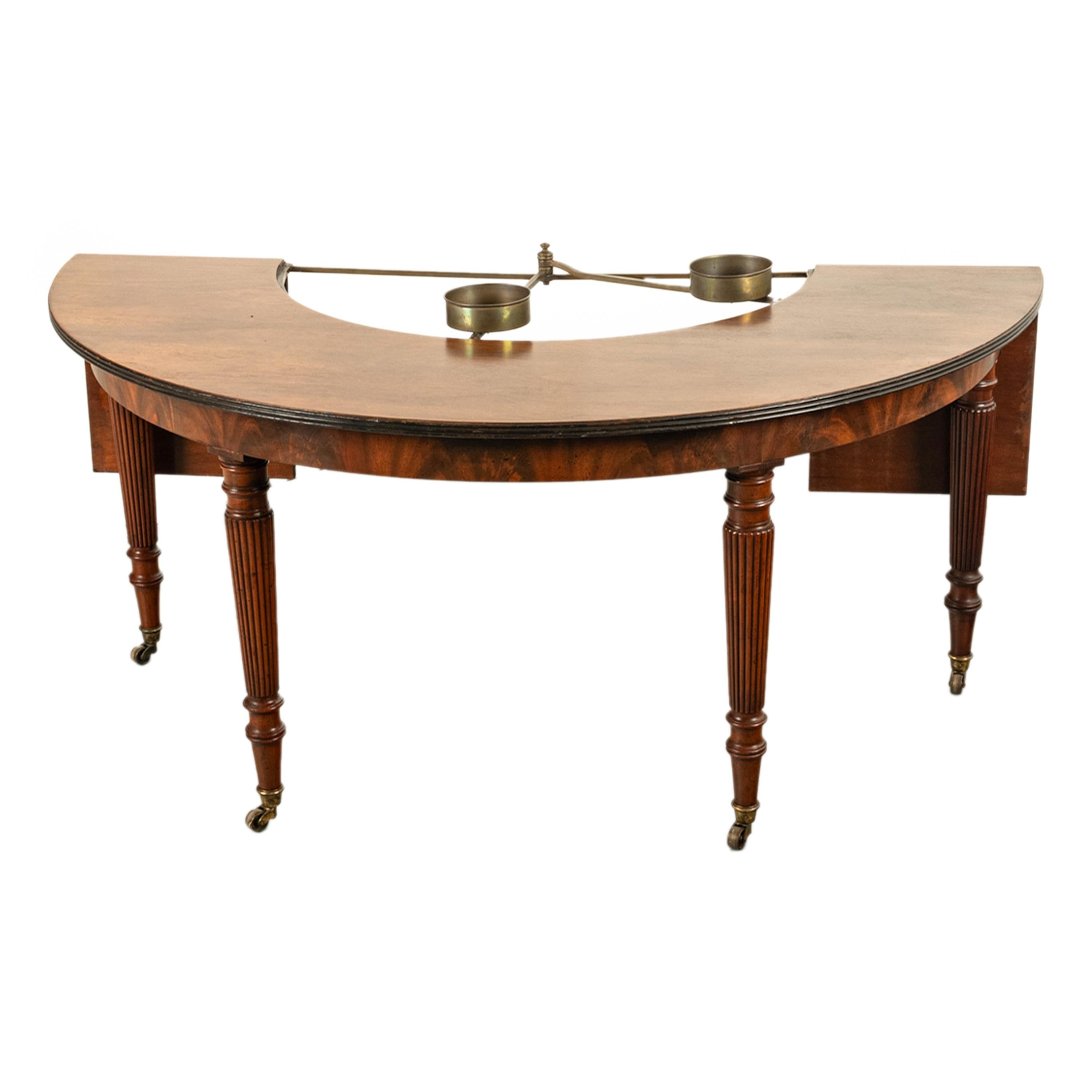 Antique Georgian Regency Mahogany Horseshoe Hunt Wine Tasting Social Table 1820 1