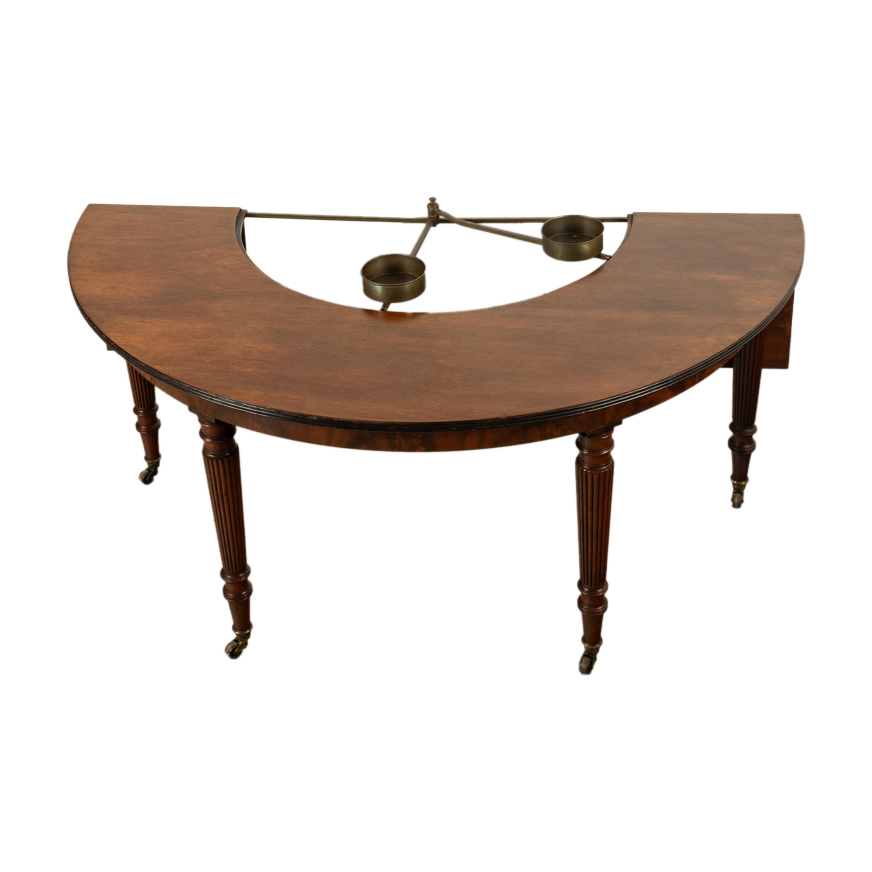 Antique Georgian Regency Mahogany Horseshoe Hunt Wine Tasting Social Table 1820 2