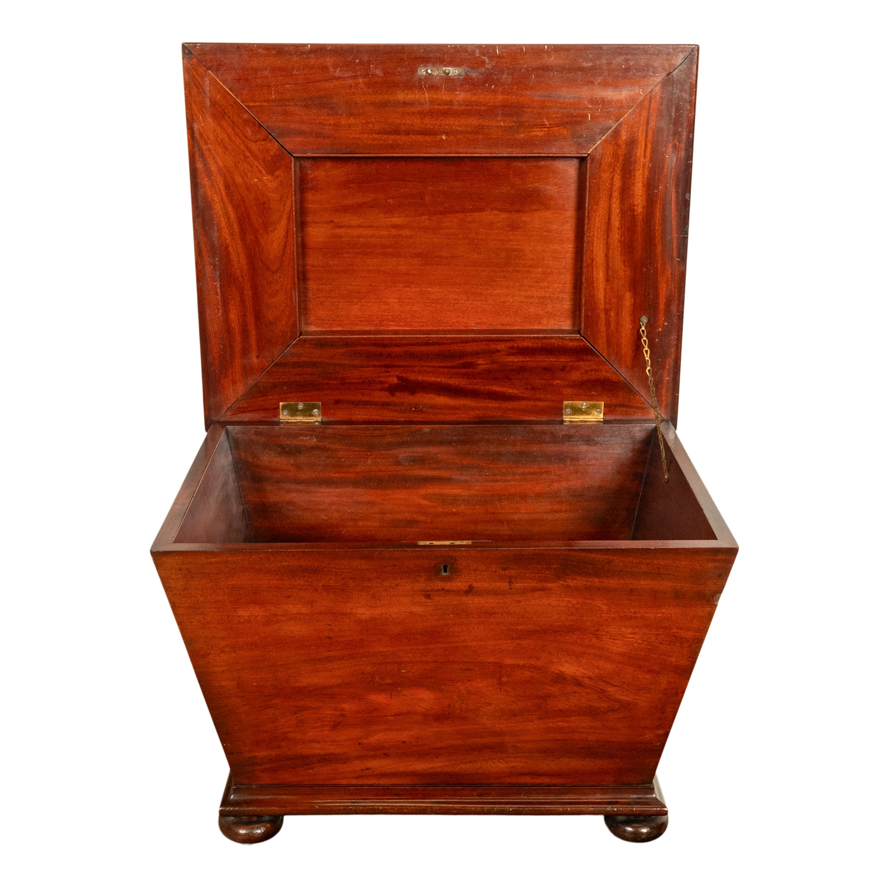 Antiguo Refrigerador de Vino en Forma de Sarcófago de Caoba de la Regencia Georgiana 1810 en venta 5