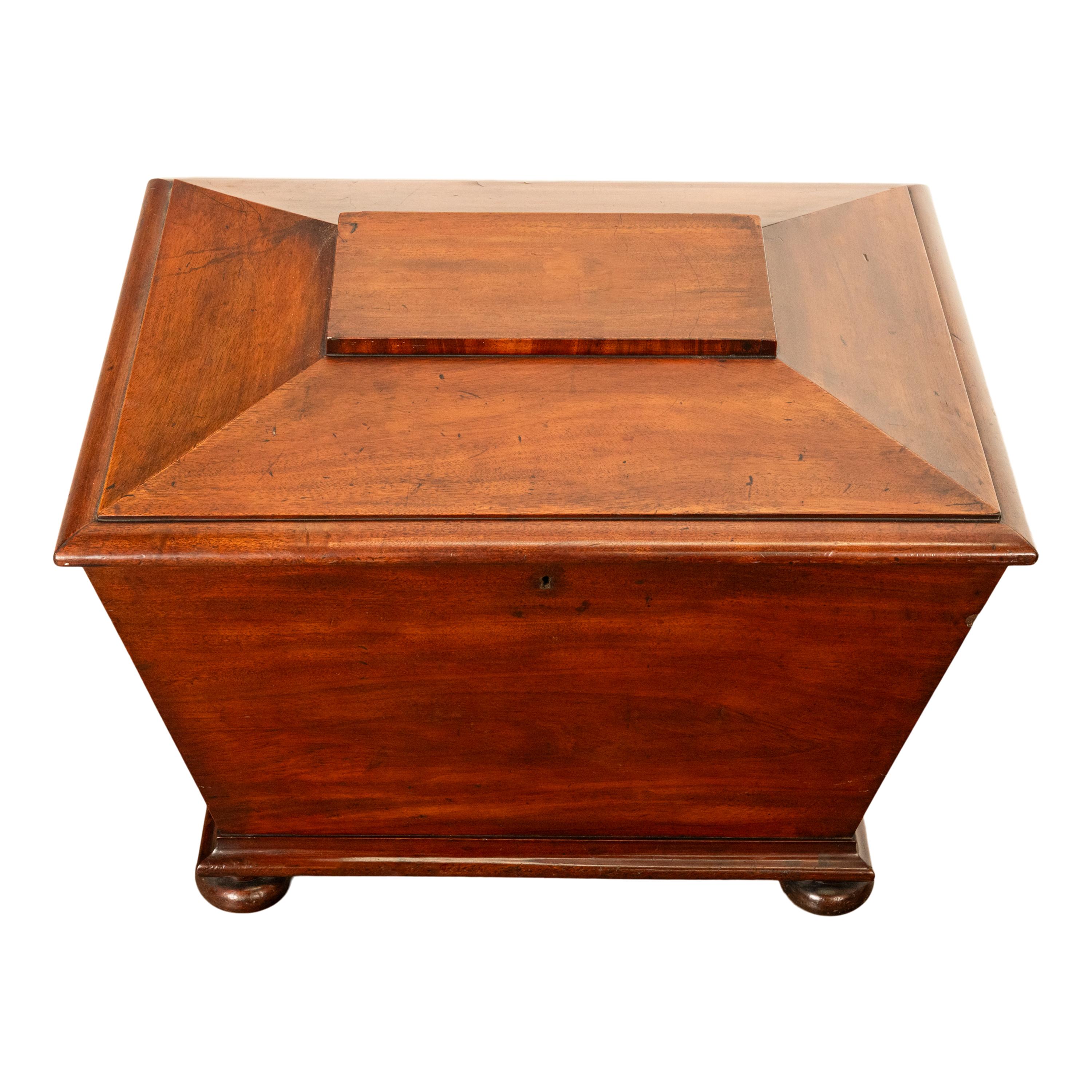 Antiguo Refrigerador de Vino en Forma de Sarcófago de Caoba de la Regencia Georgiana 1810 en venta 9