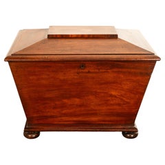 Antique Georgian Regency Mahogany Sarcophagus Shaped Wine Cellarette Cooler 1810